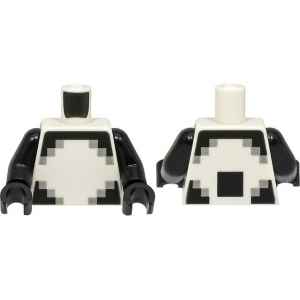 LEGO® Torso Pixelated Light Bluish Gray and Black Stripes