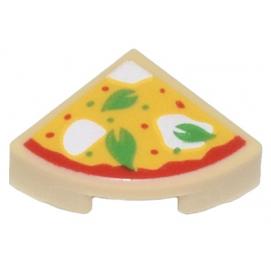 LEGO® Plate Lisse 1x1 Imprimée Nourriture Pizza