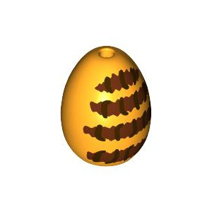 LEGO® Egg with Small Pin Hole with Reddish Brown Stripes