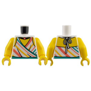 LEGO® Torso Halter with Bright Light Orange Coral Diagonal