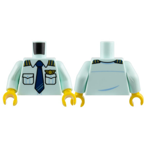 LEGO® Mini-Figurine Torso Tenue Pilote Aviation Cravate (BB)