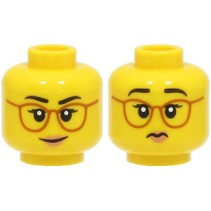 LEGO® Mini-Figurine Tête Femme Lunette Deux Expressions (6N)