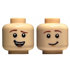 LEGO® Mini-Figurine Tête Homme 2 Expressions Sourire (2H)