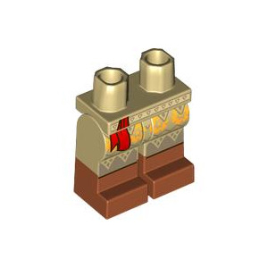 LEGO® Hips and Legs with Skirt with Dark Tan Panels
