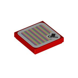 LEGO® Plate Lisse 2x2 Imprimée Code Barre Mario Drapeau