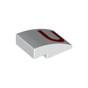 LEGO® Tuile 3x2 Imprimée Lettre U en Rouge