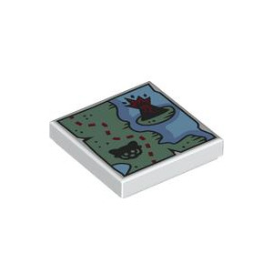 LEGO® Plate Lisse 2x2 Imprimée Plan Ile
