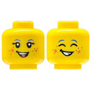 LEGO® Mini-Figurine Tête Femme 2 Expressions Maquillée (7M)