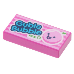LEGO® Plate Lisse 1x2 Imprimée Guble Bubble