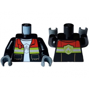 LEGO® Mini-Figurine Torse Pompier Flamme (3M)
