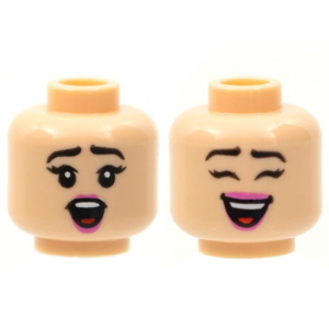 LEGO® Mini-Figurine Tête Femme 2 Expressions Sourire (5M)