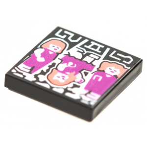 LEGO® Tile 2x2 With 3 Pink Girls