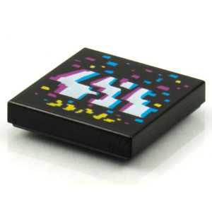 LEGO® Tile 2x2 Black Colours Patterns