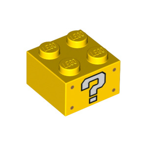 LEGO® Brick 2x2 With White Question