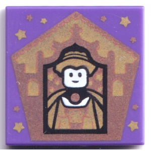 LEGO® Tile 2x2 with Chocolate Frog Card Helga Hufflepuff