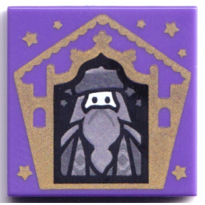 LEGO® Tile 2x2 with Chocolate Frog Card Albus Dumbledore Gol