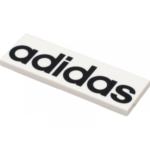 LEGO® Tile 2x6 with Black "adidas" Pattern