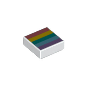 LEGO® Tile 1x1 with Groove with Pastel Rainbow Pat