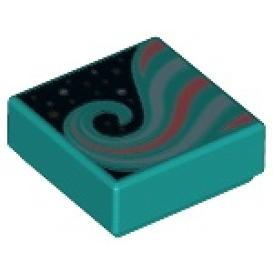 LEGO® Tile 1x1 with Metallic Light Blue and Coral
