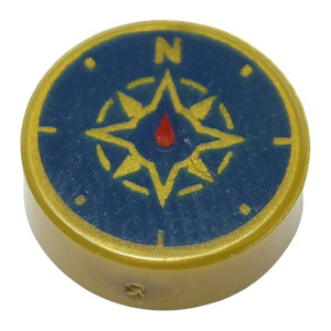 LEGO® Tile Round 1x1 with Dark Blue Compass