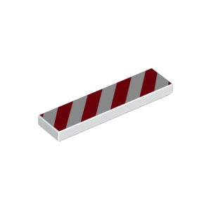 LEGO® Plate Lisse 1x4 Imprimée Travaux - Bandes Rouge