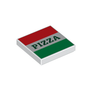 LEGO® Plate Lisse 2x2 Imprimée Pizza