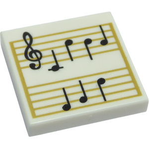 LEGO® Plate Lisse 2x2 Imprimée Partition de Musique