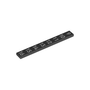 LEGO® Plate Lisse 1x8 Imprimée Série de Chiffres 9 à 16