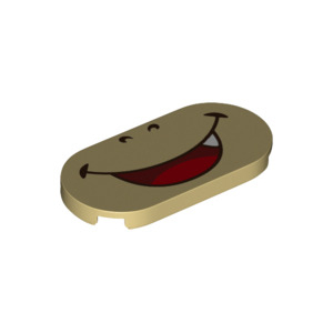 LEGO® Tile Round 2x4 Oval with Open Mouth Smile