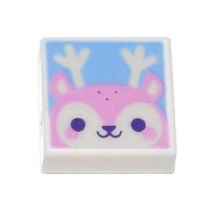 LEGO® Tile 1x1 with Bright Pink Reindeer
