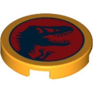 LEGO® Ronde Lisse 2x2 Imprimée Logo Jurassic World