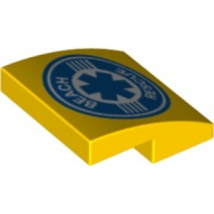 LEGO® Slope Curved 2x2 with Beach Rescue Logo Pattern