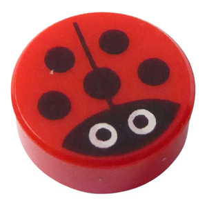 LEGO® Round 1x1 with Ladybug Pattern