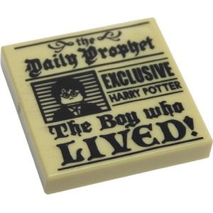 LEGO® Tile 2x2 Decorated The Daily Prophet Harry Potter
