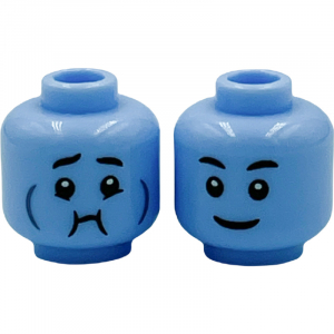 LEGO® Mini-Figurine Tête Bleue 2 Expressions (7M)