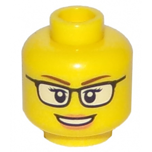 LEGO® Minifigure Head Female Glasses Black