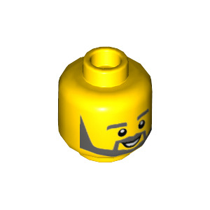 LEGO® Minifigure Head Beard with Thick Gray Eyebrows