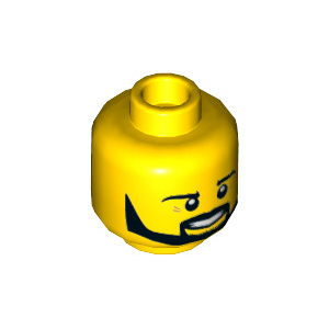 LEGO® Mini-Figurine Tête Homme avec Barbe Noire (3E)