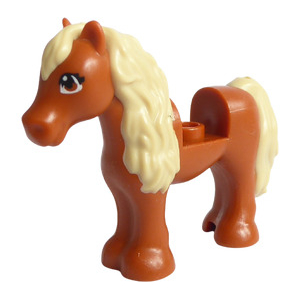 LEGO® Horse with 1x1 Cutout Tan Mane and Tail