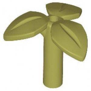 LEGO® Végétation Plant Stem with 3 Leaves and Bottom Pin