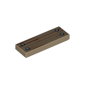 LEGO® Plate Lisse 1x3 Imprimée Effet Planche de Bois