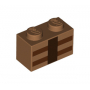 LEGO® Brick 1x2 with Dark Brown Minecraft Crafting Table Lin