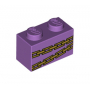 LEGO® Brick 1x2 with Gold Chains Pattern