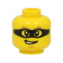 LEGO® Minifigure Head Dark Tan Thick Eyebrows Black Mask