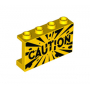 LEGO® Cloison 1x4x2 Imprimée "Caution"