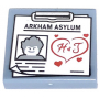 LEGO® Tile 2x2  with Clipboard with 'ARKHAM ASYLUM'