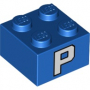 LEGO® Brique 2x2 Imprimée P - Super Mario "Power"