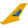 LEGO® Tail 12x2x5 with Blue Toucan Bird Pattern on Both Side