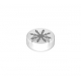 LEGO® Tile Round 1x1 with White Snowflake with 8 Points Patt