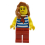 LEGO® Beachgoer White and Dark Azure Striped Female